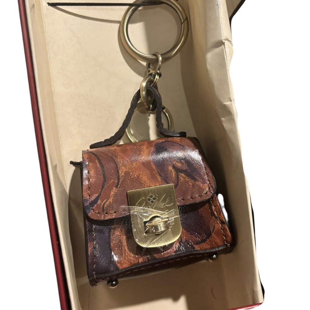 Patricia Nash Multicolor Floral Satchel cross body with micro hand bag charm gif - Picture 3 of 8